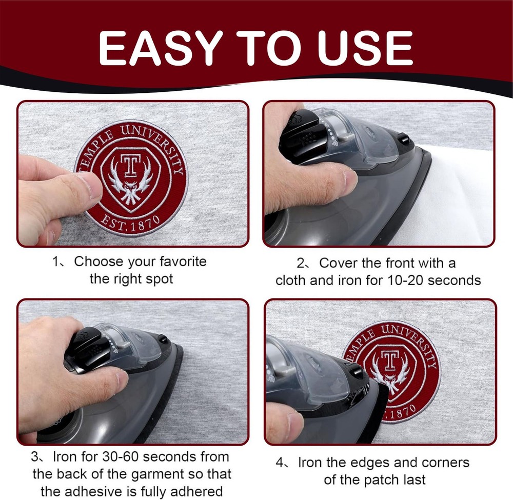 Temple University Owls Vintage Logo Iron On Patch-Sew Patch-Embroidered Patch