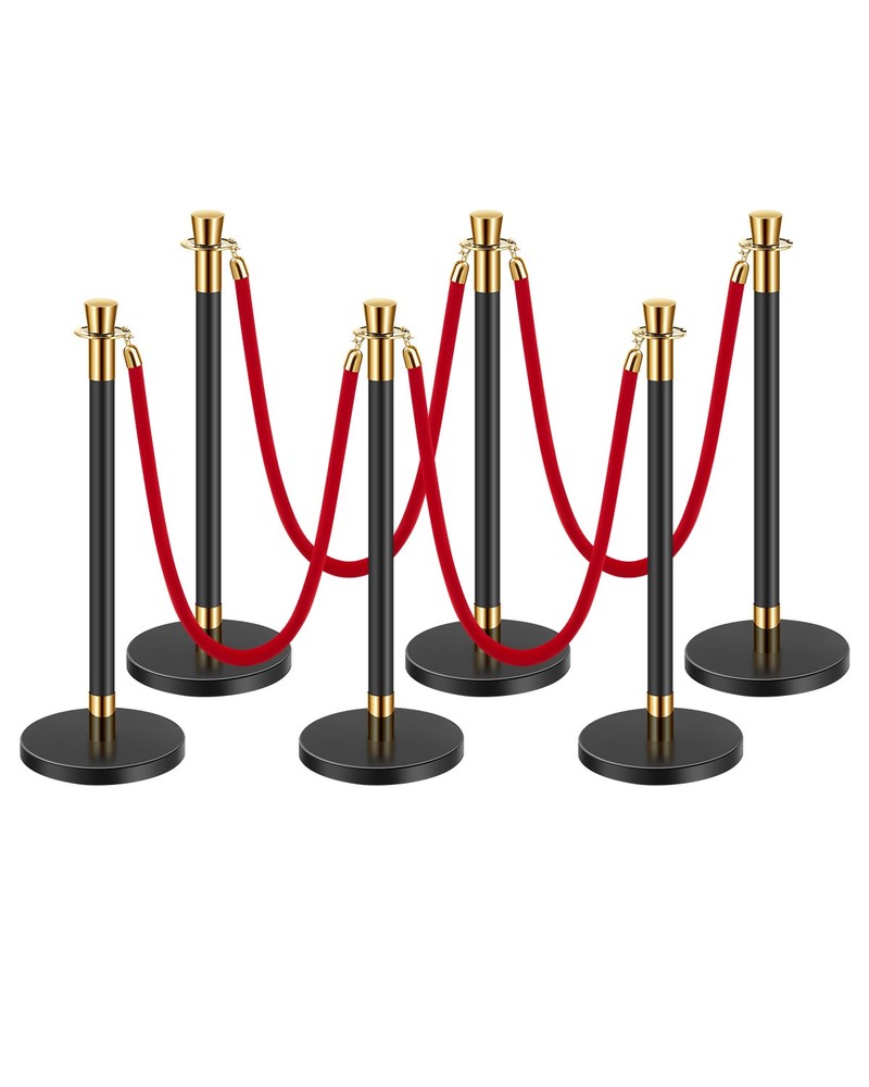 VEVOR 6Pcs Stanchion Posts Queue Barrier Crowd Control Sand Injection Base