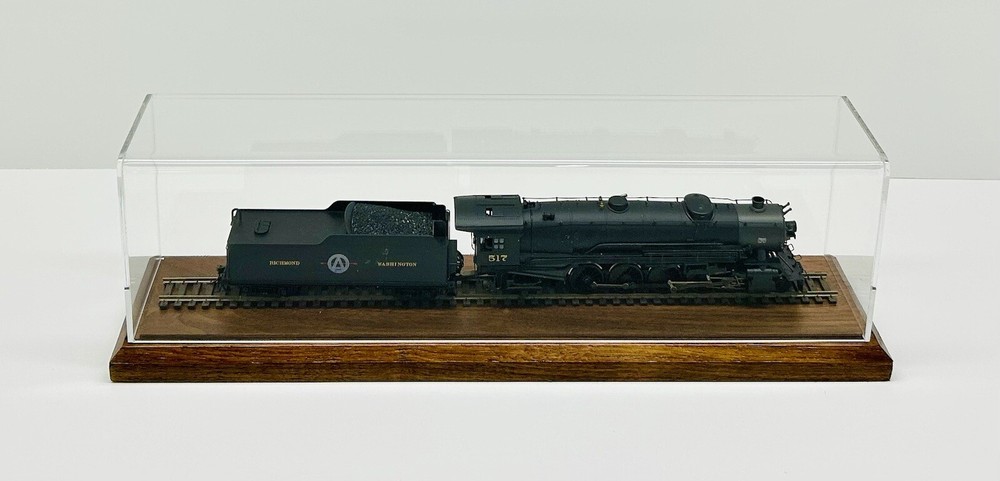 15" Long HO Scale Model Train Display Case, Walnut Base