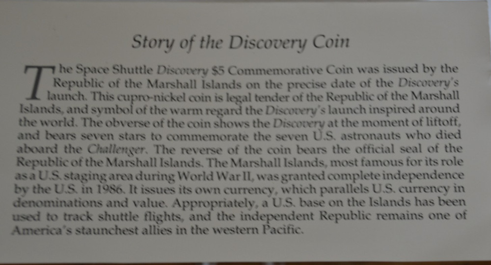 1988 SPACE SHUTTLE DISCOVERY $5 Commemorative Coin Space Shuttle