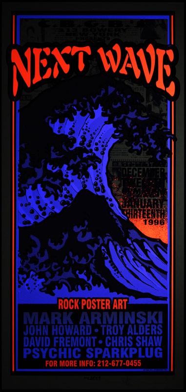 Next Wave Rock Blacklight Poster Art Show 1995 CBGB's NYC Signed Mark Arminski