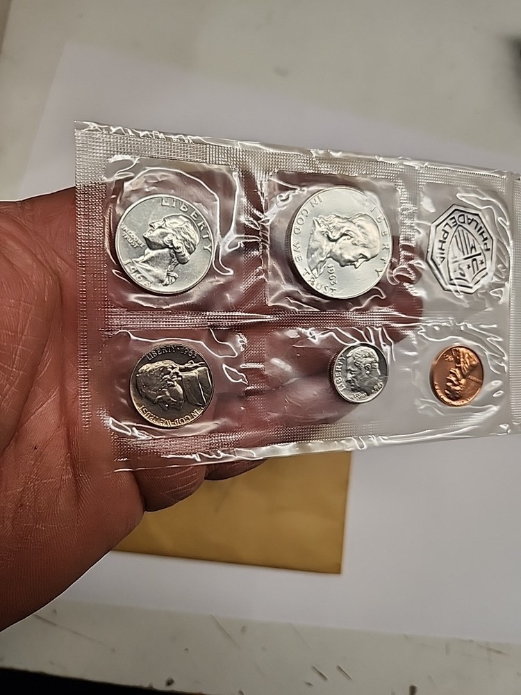 1963 Proof Set Original Mint Envelope 90% Silver US Mint 5 Coins