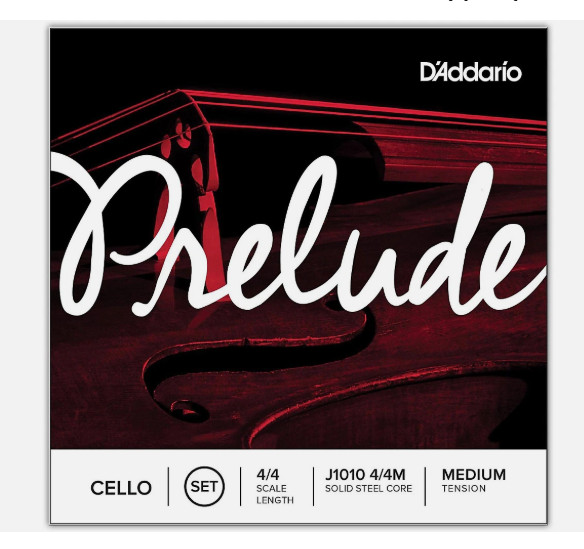 D'Addario Prelude Cello String Set, 4/4 Scale, Medium Tension - New