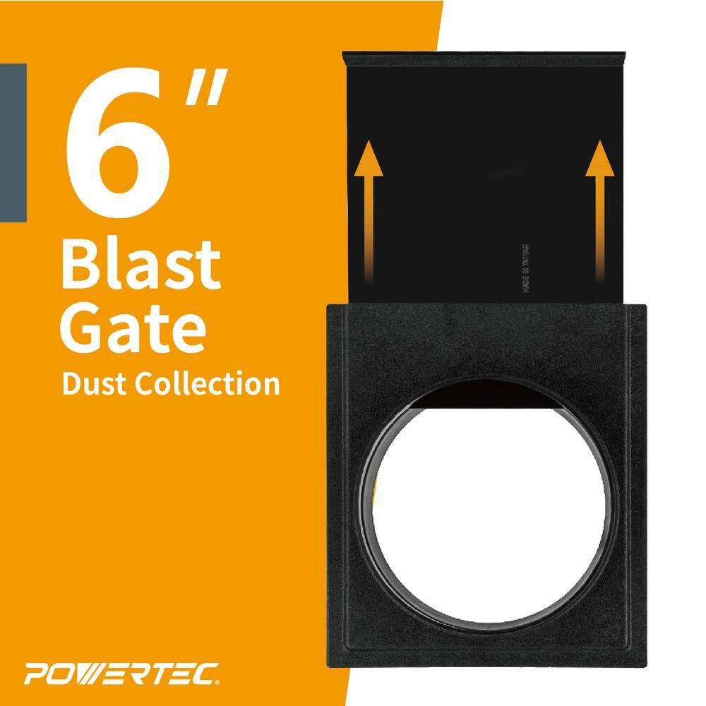 6 In. ABS Plastic Blast Gate for Dust Collection Systems