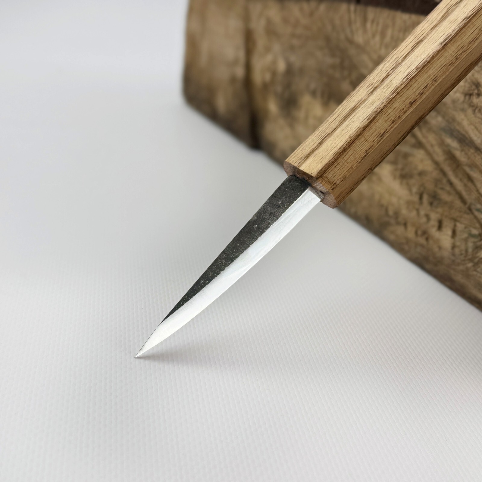 Hand-Forged Sloyd Knife – Carbon Steel Blade, Ash Handle, For Bowl Carving