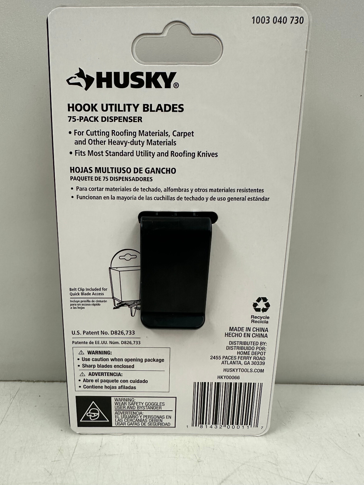 Husky Hook Blades (75-Pieces) with Belt Clip