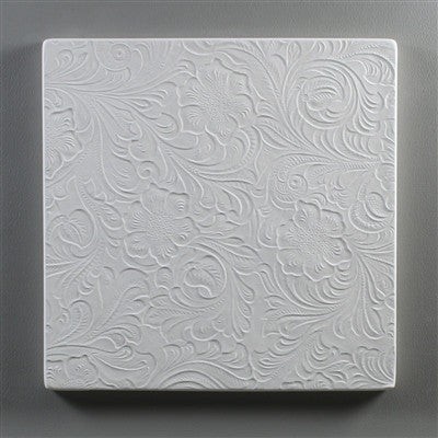 GX06 - 7 Inch Square Tooled Leather Textured Tile Mold for Glass Slumping