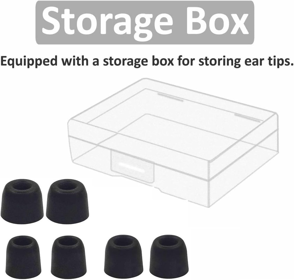 Replacement Memory Foam Tips Sleeves Earbuds Compatible Small, Black