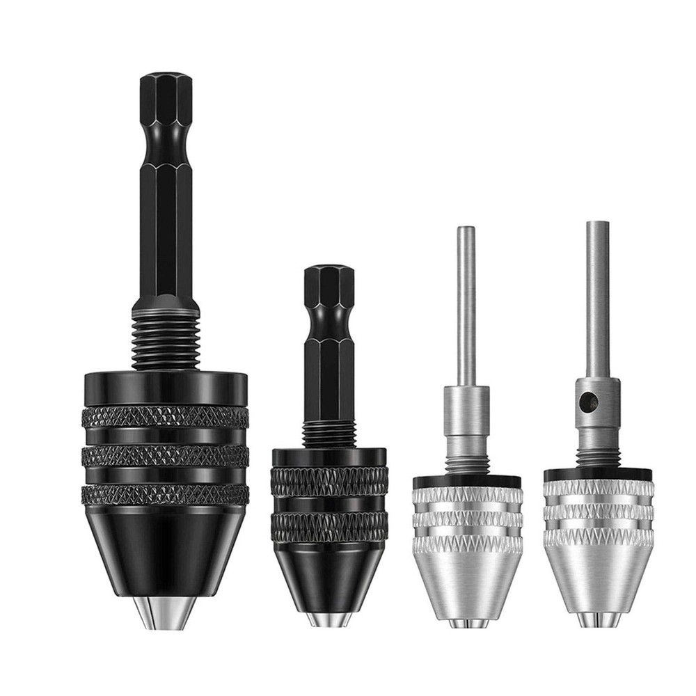 Keyless Drill Chuck Kits, 4pcs Small Drill Chuck Change Adapter W/ 1/4, 1/8, ...