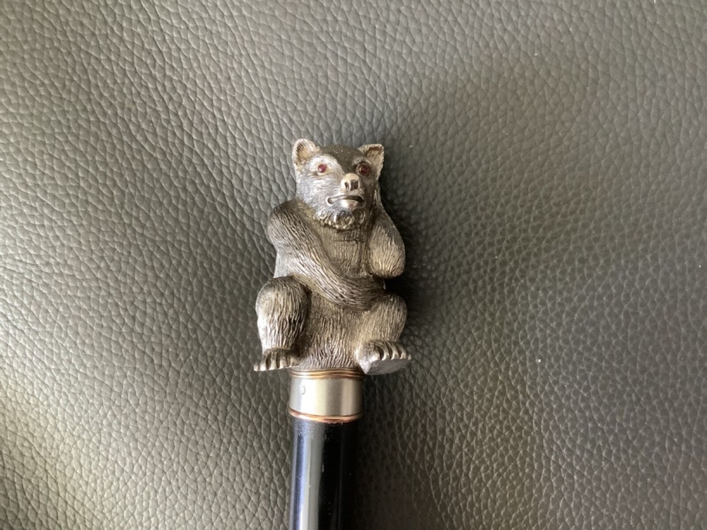 A Russian Silver Walking Stick