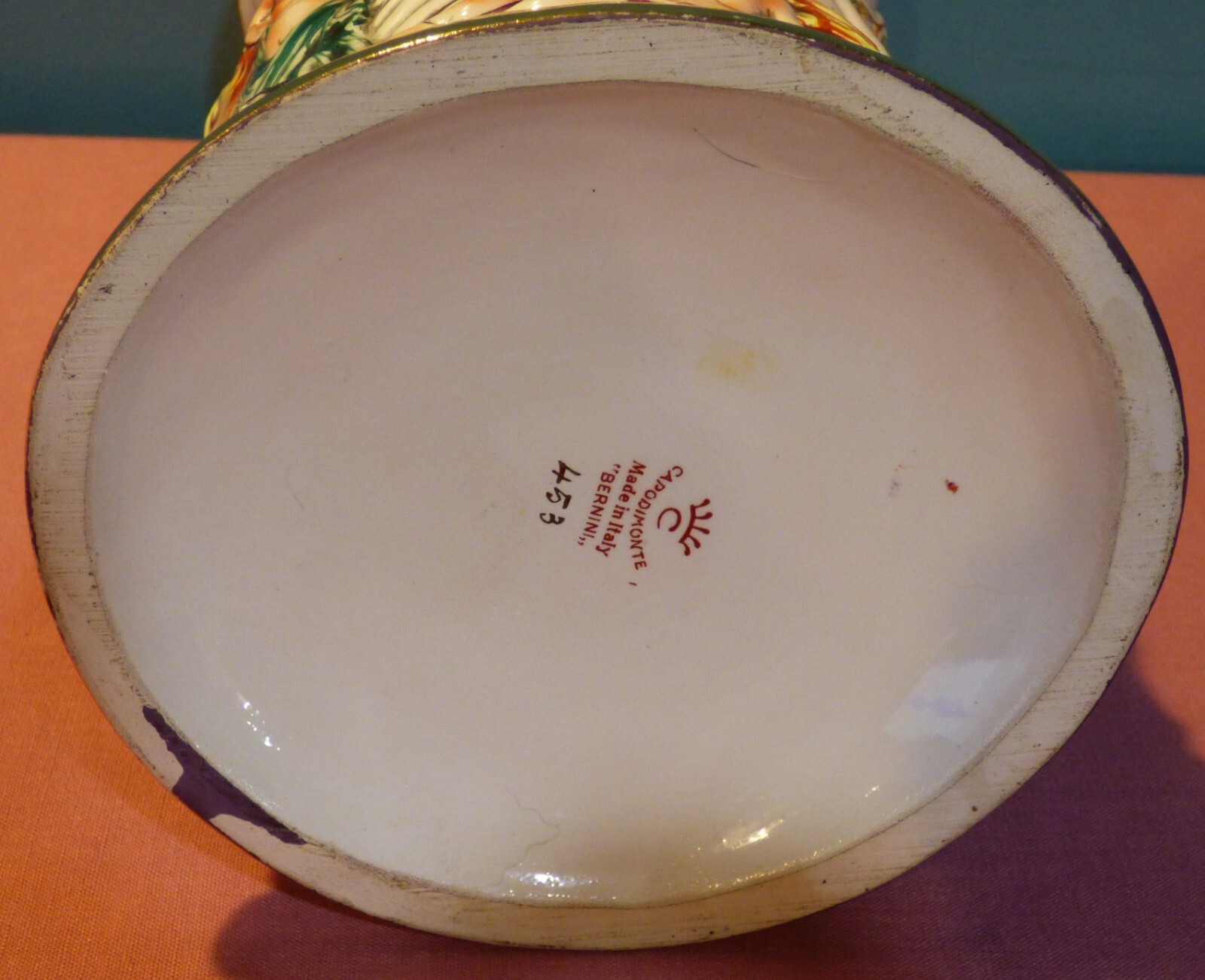 Vintage Capodimonte Large Porcelain Figural Vase 12" Tall