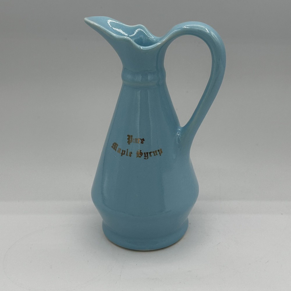 rare pottery # 474 pure maple syrup pitcher Blue