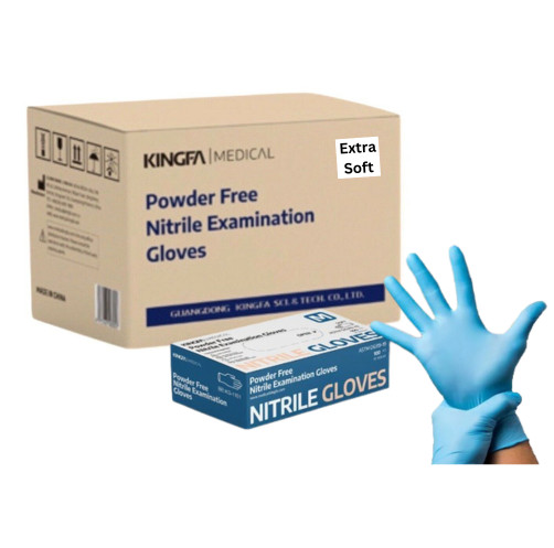 Kingfa Latex Free Blue 3 Mil Nitrile Gloves Disposable Guantes de Nitrilo