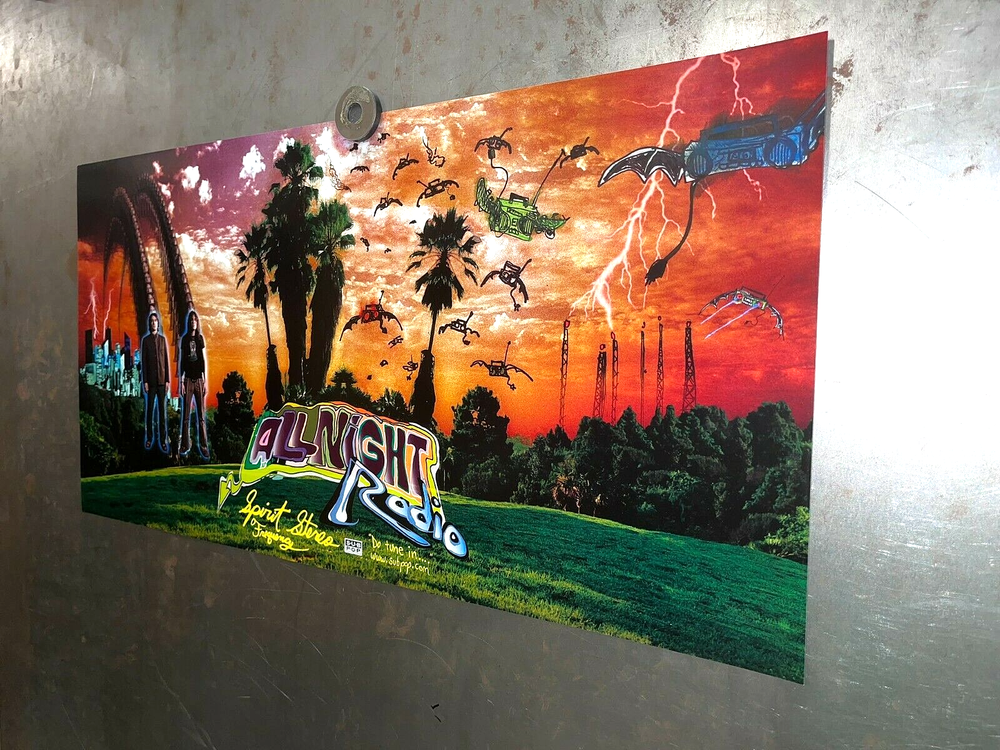 ALL NIGHT RADIO Spirit Stereo Frequency PROMO BANNER 2004 Sub Pop PSYCHEDELIC