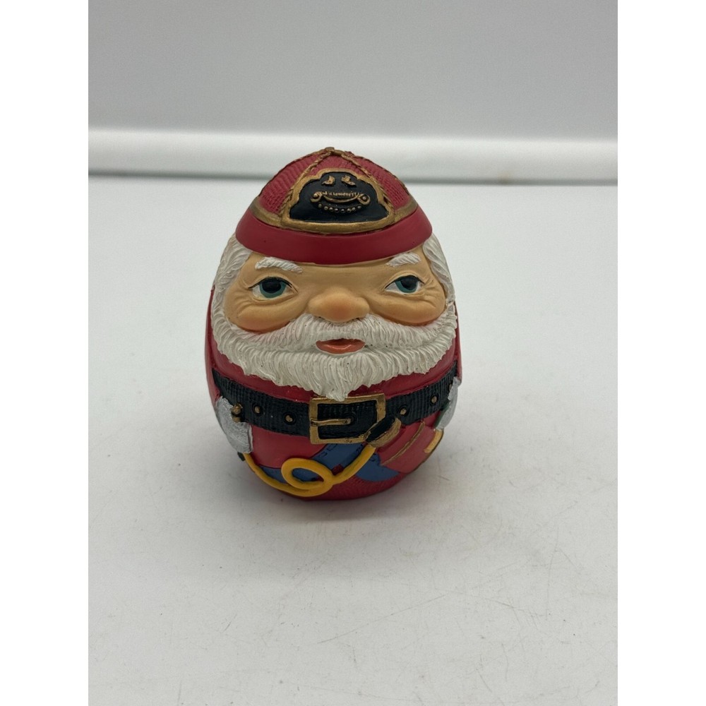 Roly Poly Firefighter Santa Claus Christmas Decor