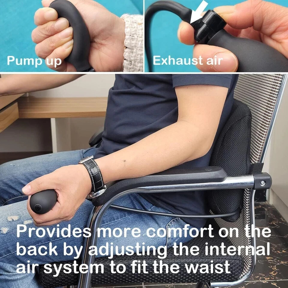 awave bloom Inflatable Lumbar Support Pillow for Black Mesh