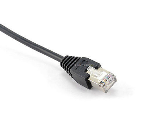 1ft Cat5e RJ45 M/F Shielded Ethernet Network Screw Panel Mount Extension Cable