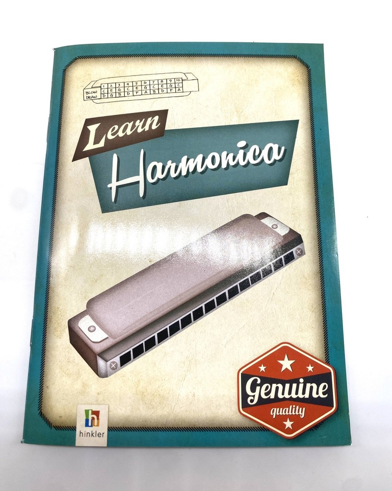 Learn Harmonica Booklet & Blues Harmonica Set in Wooden Box Hinkler (E)