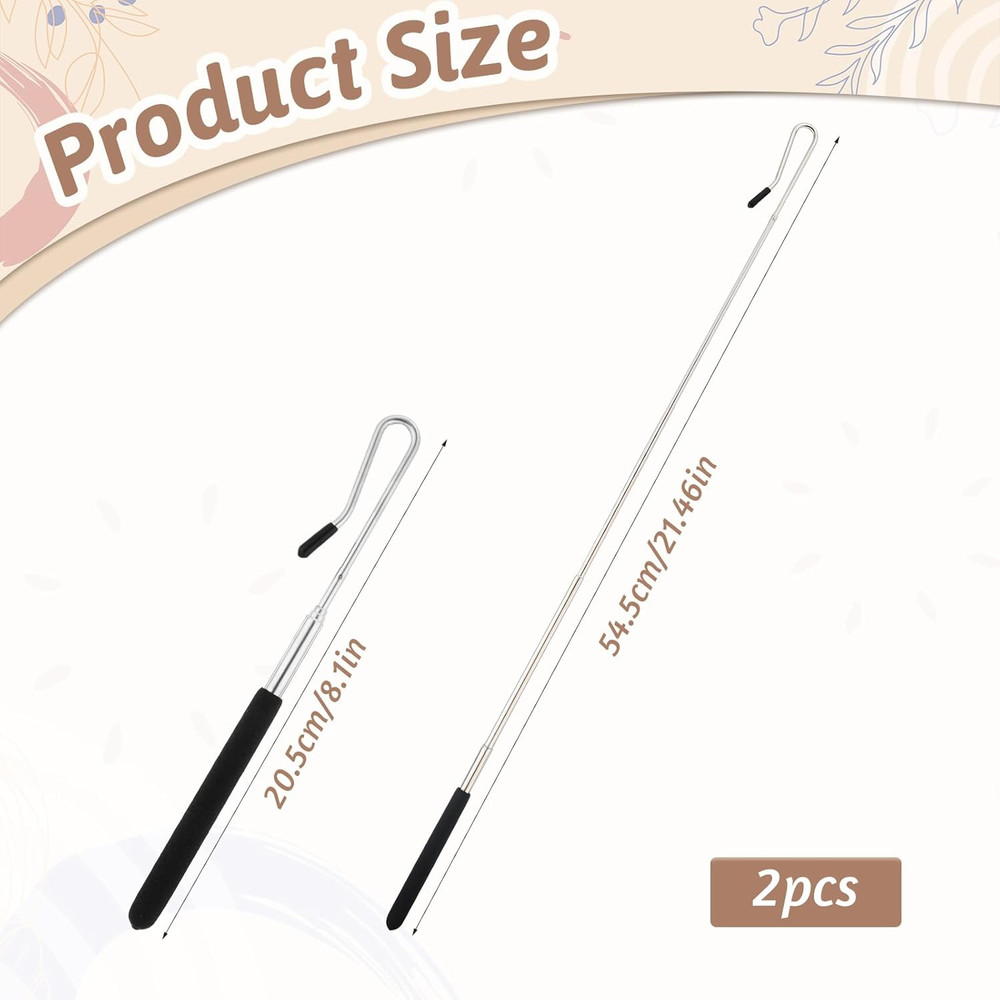 2 Pack 8-21 Inch Puppet Handles Arm Control Rod Extendable Hand Puppet Stick Adj