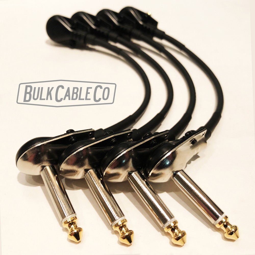 6" Pedal Patch Cables - 4 Pack - George L's 155 Cable - Black Pancake Connectors