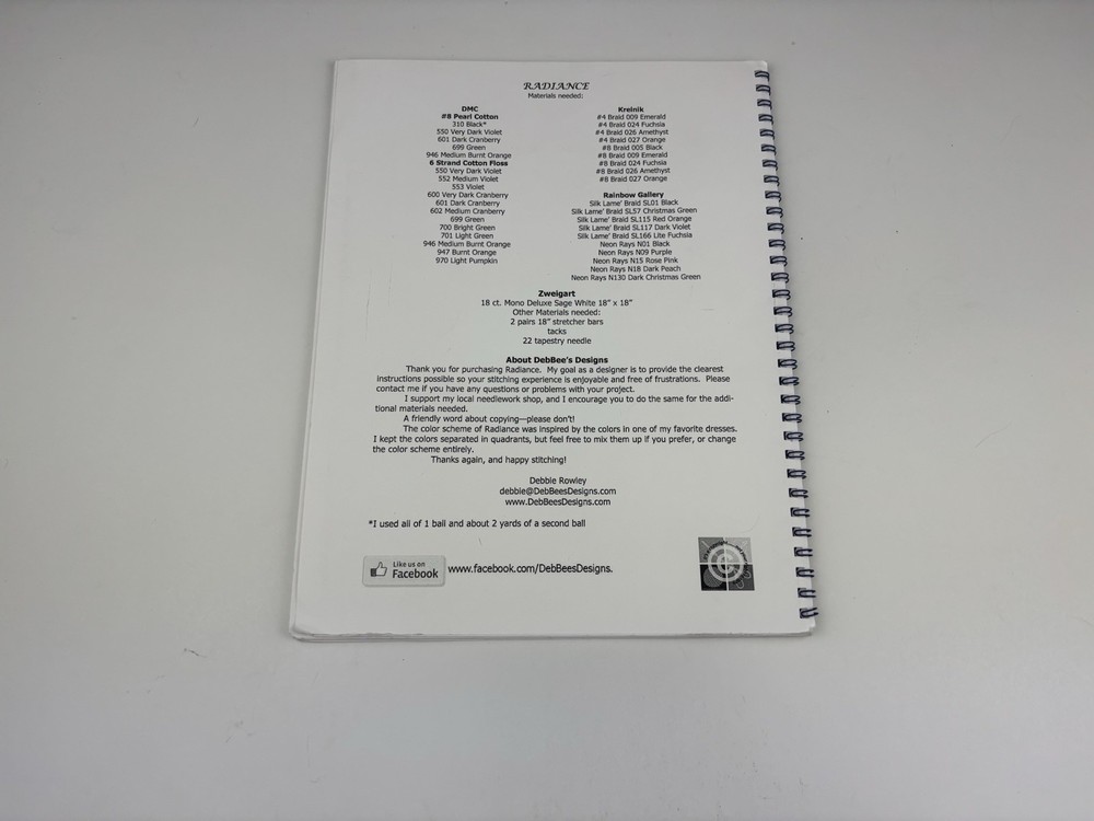 DebBee’s designs Radiance needlepoint pattern Mandala Sampler 7S