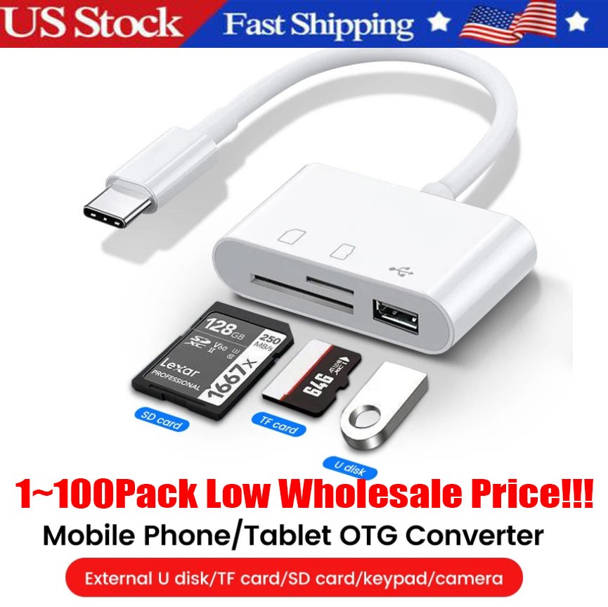 TF/SD Card Adapter Camera Reader Android Type-c For iPhone17 Pro Max Plusm lot
