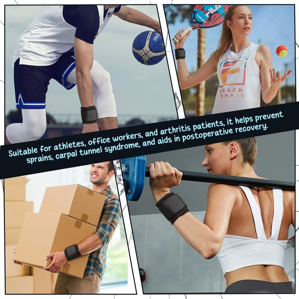 2PACK Wrist Compression Strap,Highly Elastic Adjustable Wrist Wrap Sport Supp...