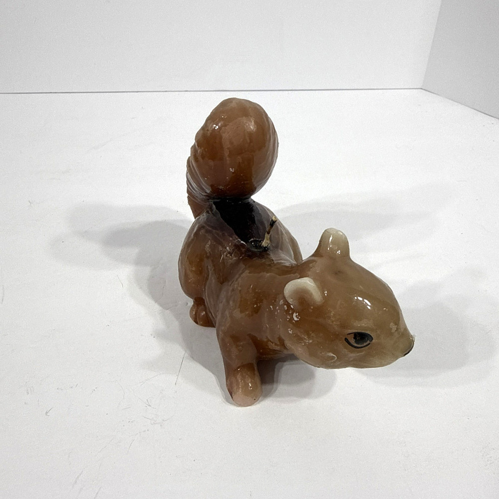 Vintage 4” Tall Squirrel Wax Candle Unused