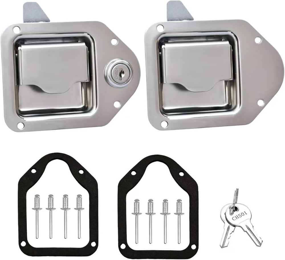 Truck Tool Box Latch Replacement- 304 Stainless Truck Toolbox Lock kit 4 2 Pack