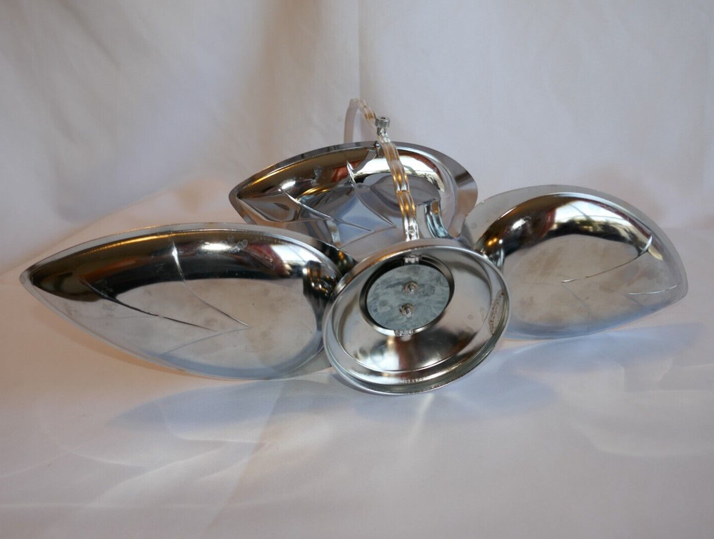 MCM Collapsible Silver Tone 3 Tier Leaf Serveware Snacks TrinketsJewelry Vintage