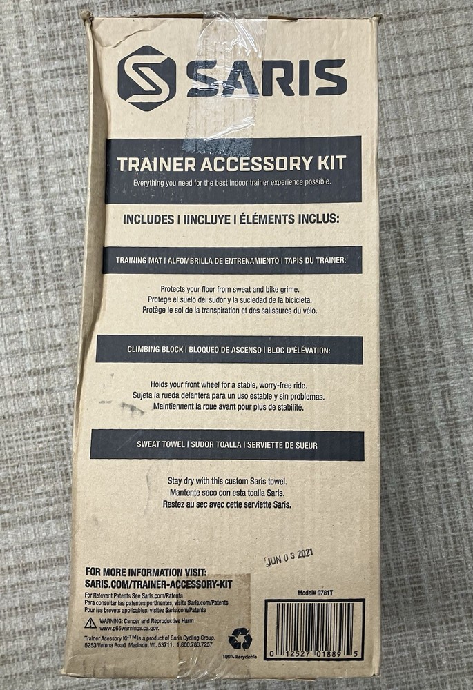 Saris Trainer Accessory Kit Mat Climbing Block Towel