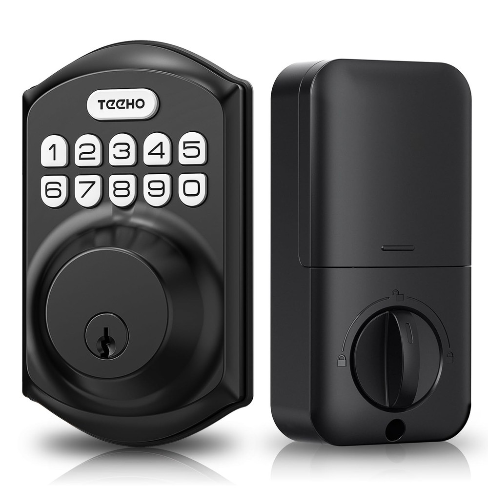 TEEHO TE001 Keyless Entry Door Lock with Keypad - Smart Deadbolt Matte Black