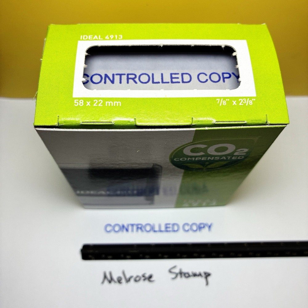Controlled Copy Rubber Stamp Self Inking Blue Ink Ideal 4913
