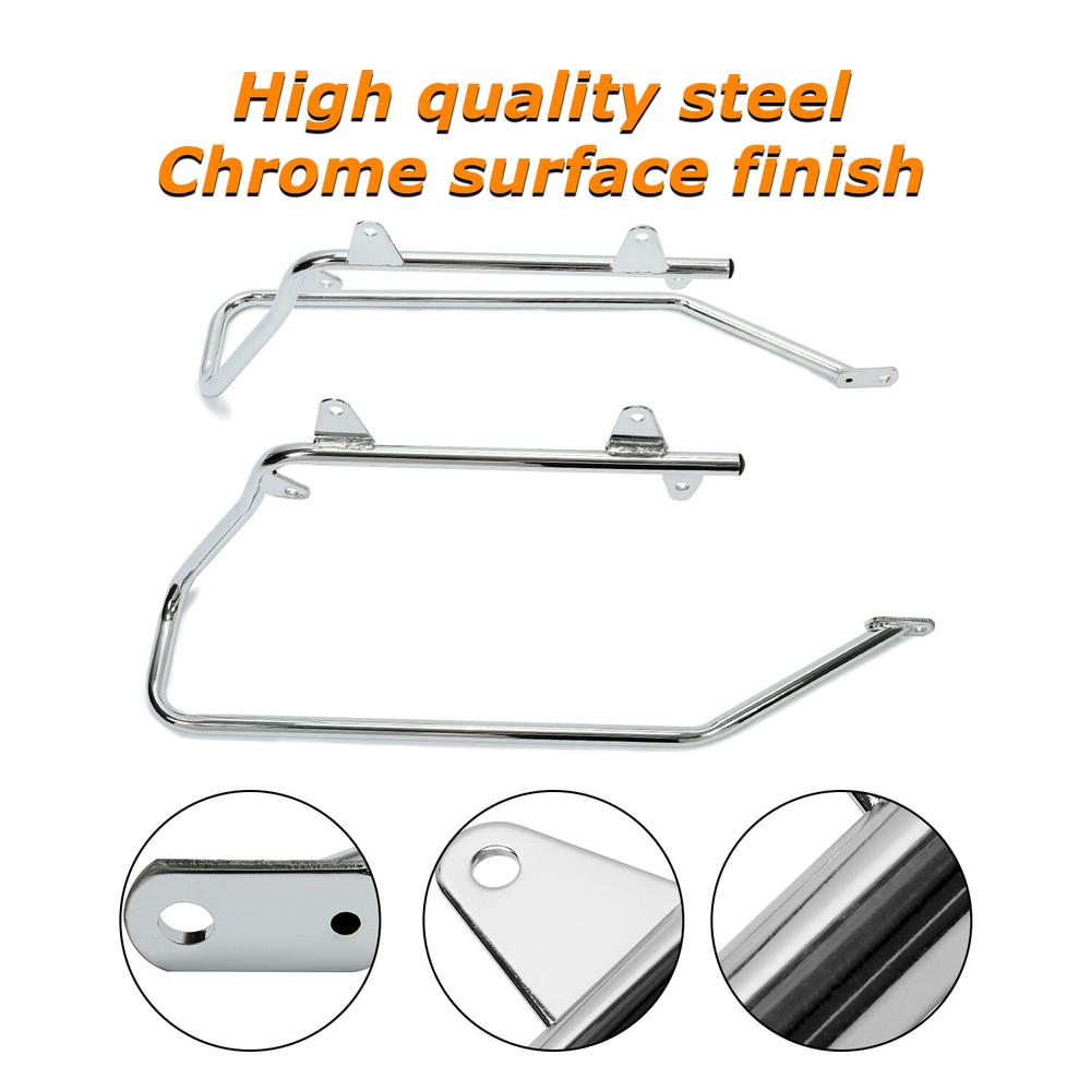 For Harley Heritage Softail 1984-2017 Chrome Saddlebag Conversion Brackets Set
