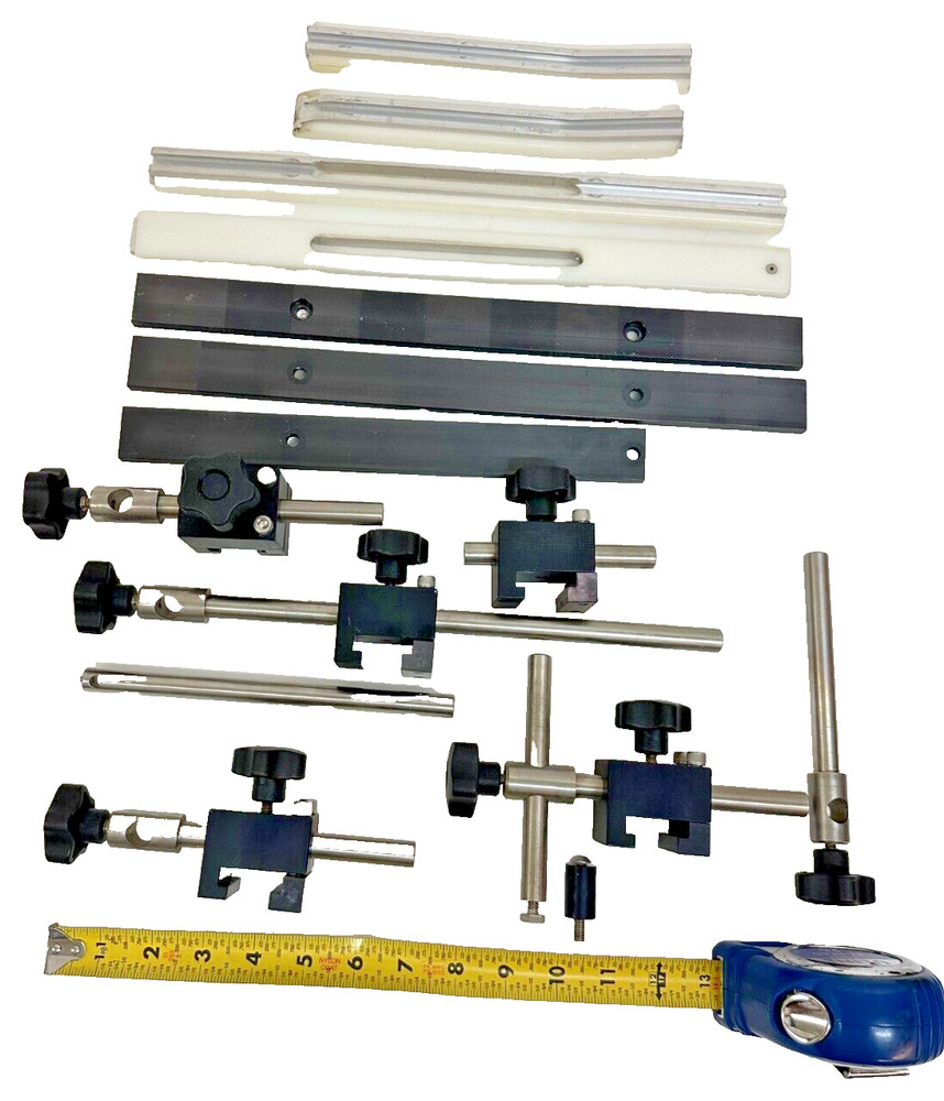 Adjustable Guide Rail Set with Bracket Heads, Stainless Posts, Knobs Lot (10768)