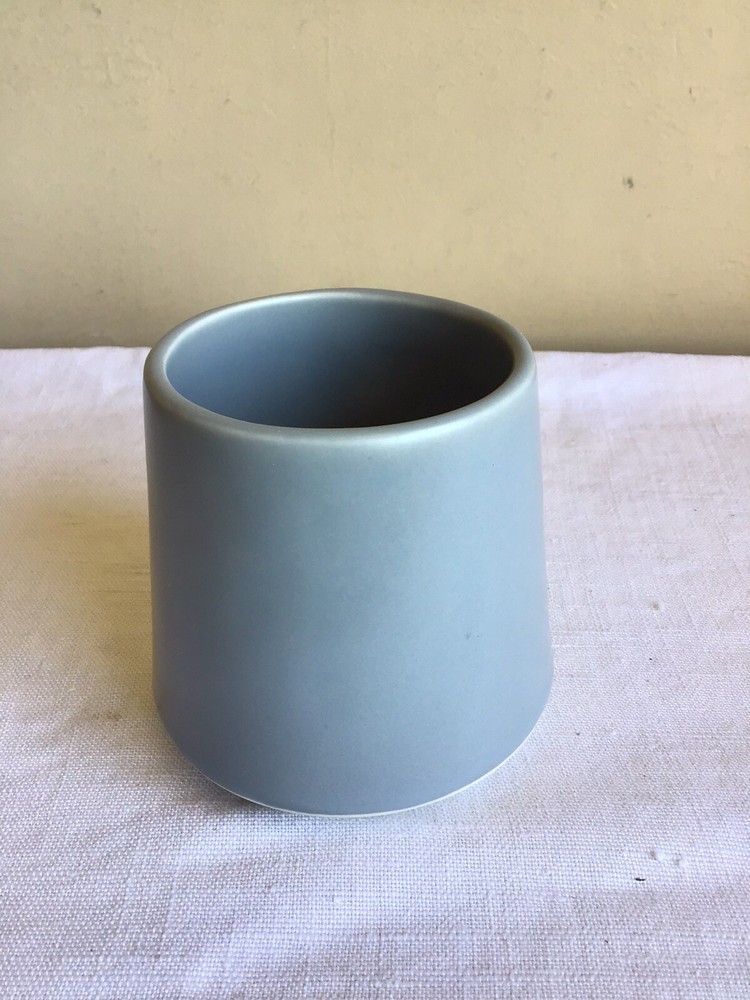 Fable Modernist Streamline Gray Ceramic 3 Piece Water Pitcher Cup Drinking Set