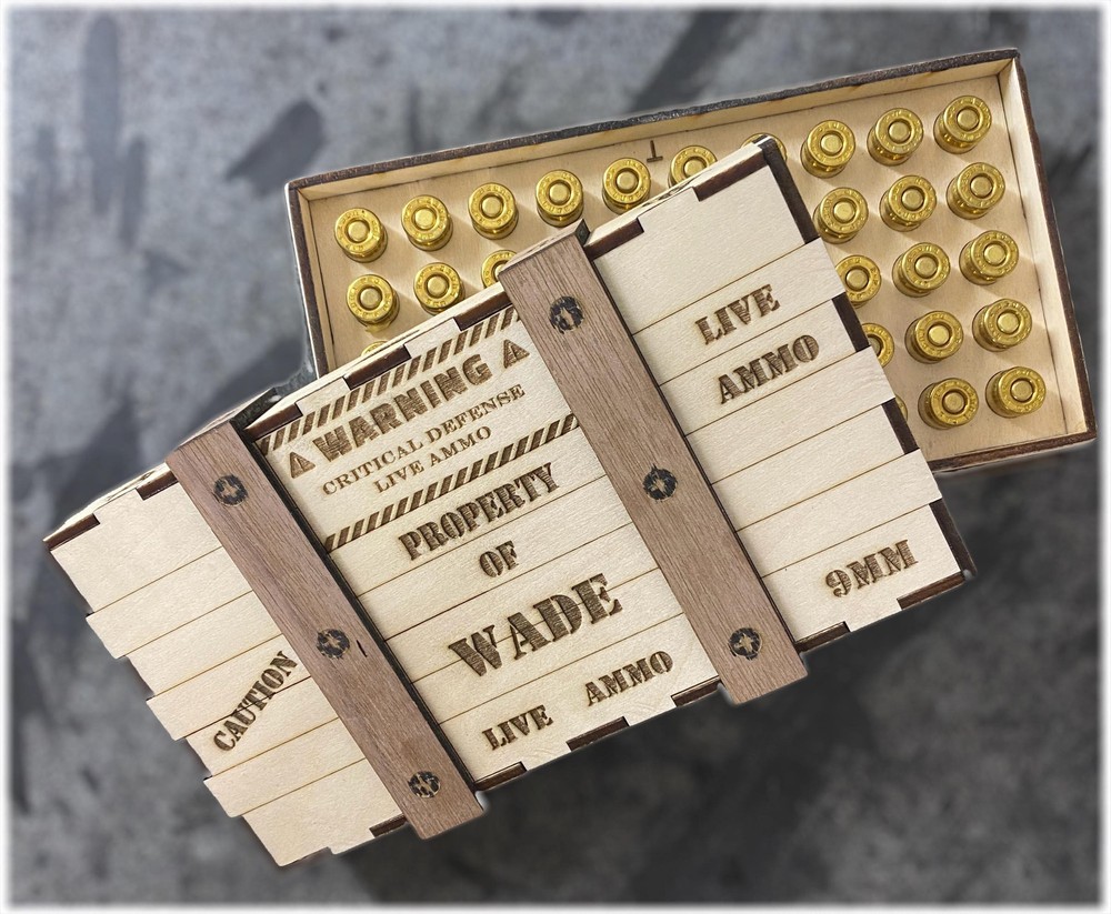 9mm 50 Round Personalized Ammo Crate
