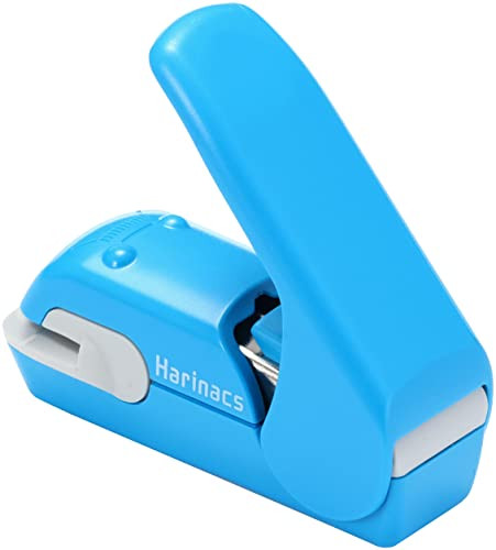 Blue Needleless Stapler Compact Easy Use Non Bulky Crimp Binding Design