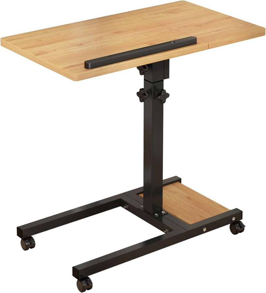 TigerDad Mobile Adjustable Height Laptop Stand PC Computer Onesize, Wood