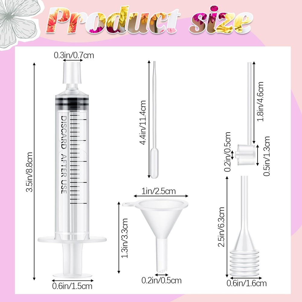 Geiserailie 25 Pcs Perfume Refill Pump Tools Dispenser Transparent