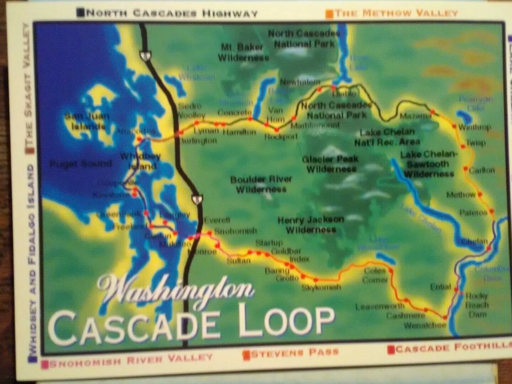 AMAZING POST CARD WASHINGTON CASCADE LOOP NORTH CASCADE WA