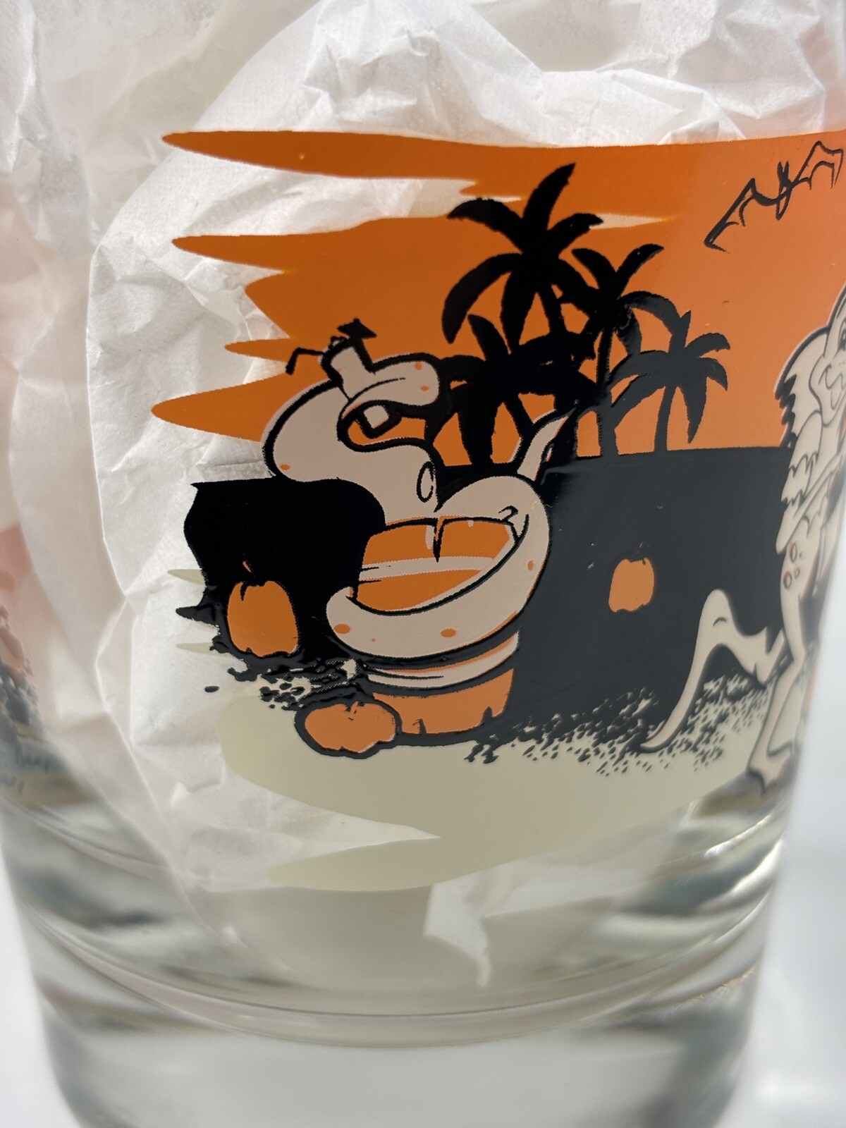 Halloween Mai Tai Glass Art by Dr Bill Tiki Bob Ghost Fez Monkey Pumpkin Ohio