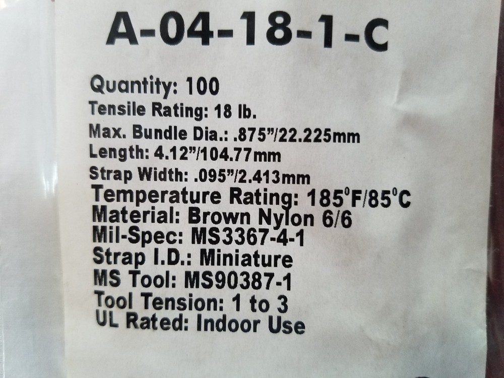 Cable Zip Ties 4” Light Brown 200 Quantity