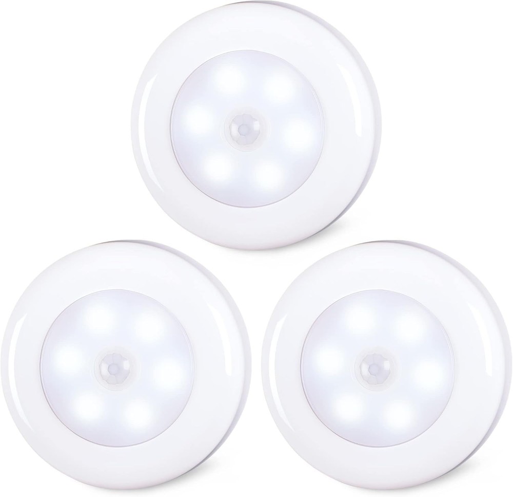 Versatile 2.8” Motion Sensor LED Lights, 3 Pack for Indoor Spaces, Easy Install