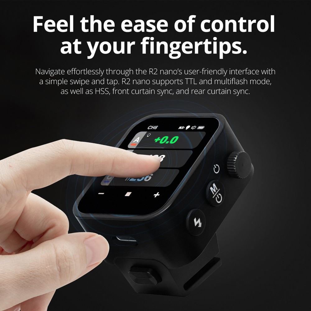 Flashpoint R2 Nano Touchscreen TTL Wireless Flash Trigger for Canon, Godox X3 C