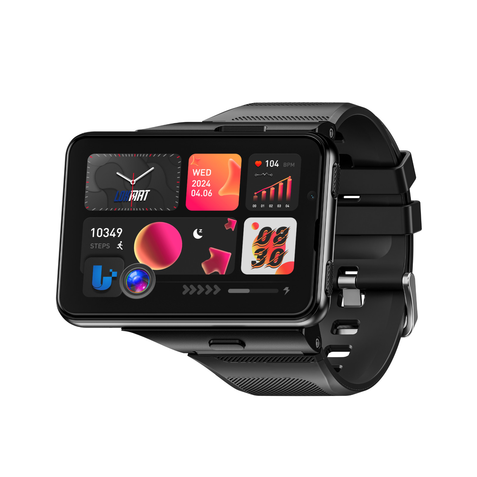 2.88" Large Screen Android Smartwatch Phone 6+128GB MTK6765 1500mAh Camera Watch