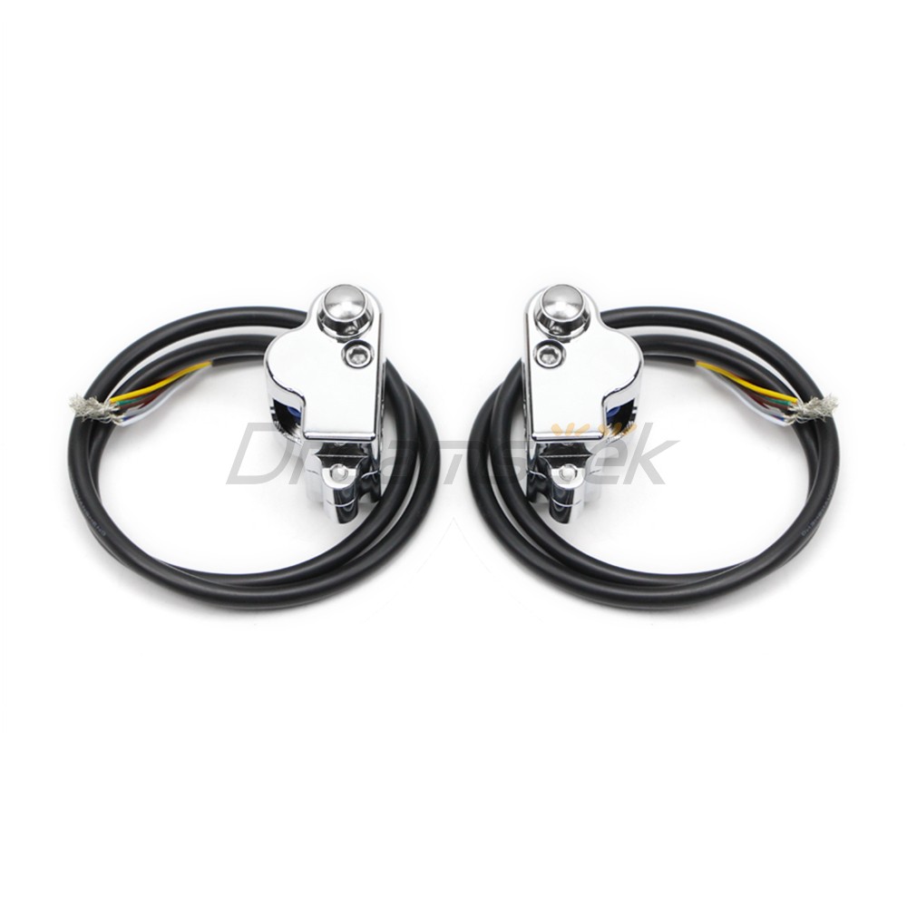 Chrome 25mm Universal Handlebar Switch Horn Button Control for Harley Motorcycle