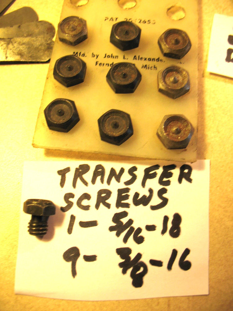 3/8- 16 Transfer Screws and more