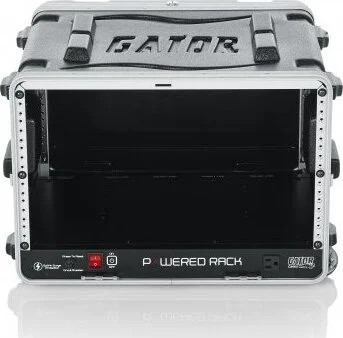Gator 6U Audio Rack; Powered Rolling