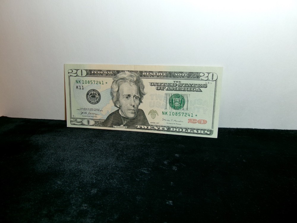 2017 $20 USD Miscut & Misaligned Star Note NK 10857241* Uncirculated